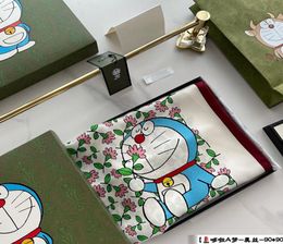 Nouveau foulard en soie sergé de marque Doraemon co pour femme en 202107512315