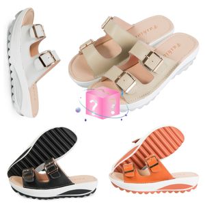 Nouvelles sandales décontractées à double boutonnage pour femmes pour la maison et l'extérieur, chaussures de sport version coréenne GAI coloré rose bleu orange nouveau style abricot 2024