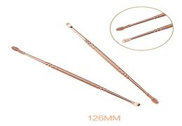 Nuevo Doble Cabezal Oro Rosa Dab Dabber Color 126 MM 120 MM Espiral Earpick Herramientas de Limpieza Cera dabber herramientas Para Fumar Vape Herbal ECi8695318