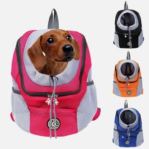 Nieuwe dubbele schouder draagbare reisrugzak hond uit camping voortas mesh rugzak outdoor hond draagtas308q