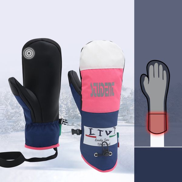 Nouveaux gants de ski en duvet Femmes Femmes Sport extérieur à l'usure chaleureuse Gants de snowboard hiver