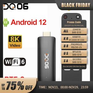 New DQ06 ATV Mini TV Stick Android12 Allwinner H618 Quad Core Cortex A53 Support 8K Video 4K Wifi6 BT Voice Remote Smart TV Box