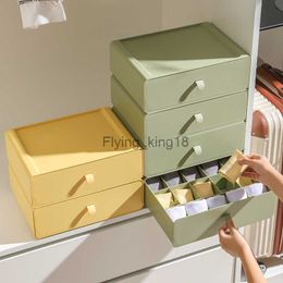 Nueva caja de almacenamiento de calcetines de ropa interior de estilo cajonera, rejillas divididas para el hogar, organizador de artículos diversos de escritorio, caja apilable HKD230812