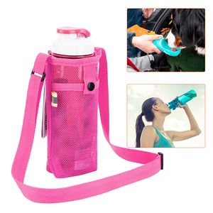 Nouvelle poignée de verres bouteille d'eau sac de transport téléphone portable pochette en maille pour plage Sport de plein air randonnée escalade Camping