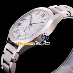 Nuevo Drive De Date WSNM0004 WSNM0009 Asian 1731 Reloj automático con esfera blanca para hombre Pulsera de acero inoxidable Relojes para caballero Pure Time 10274H