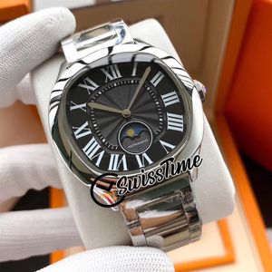 Nieuwe drive Moon Fase WSNM0017 Automatische heren Watch WGNM0008 Zwarte textuur wijzerplaat roestvrijstalen armband hoogwaardige horloges swiss3080