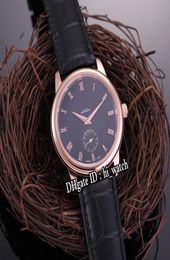 Nouveau Drive Prestige Small Seconds 46145001 Automatic Mens Watch Rose Gold Black Dial Roma Mark Watches Black Leather Hiwatch H049911208
