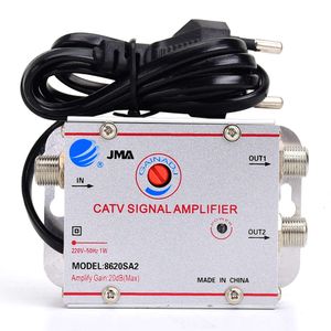 New DTMB Terrestrial Wave Cable Digital TV Signal Booster Amplifier 8620SA2 One Input Two Output Gain 20DB EU Plug 220V