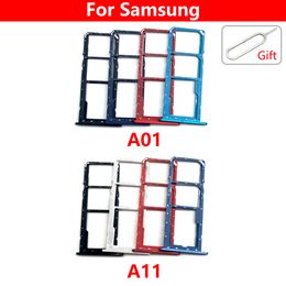 NOUVELLE partie adaptateur de téléphone mobile à double carte pour Samsung A01 Core A02 A11 A01 SIM CARD SLOT SD Carte Tray Pipe Dather