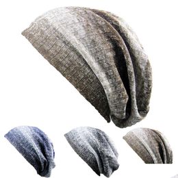 Nouveau double couleur foulard chapeau mode chaleur Er Pile Cap automne et hiver chaud Uni Baotou livraison directe Dhwzo