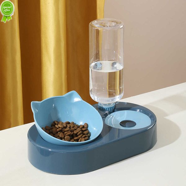 Nouveau bol pour animaux de compagnie à double usage distributeur automatique d'eau pour chat 2 en 1 bol spécial pour chats et chiens à manger et à boire bol de nourriture pour chiens animaux de compagnie