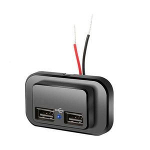 Nieuwe Dual USB 12 V Panel Autolader Socket 4.8A 3.1A 12 V/24 V USB Charger Outlet Panel Power Adapter voor Camper Caravan Accessoires