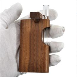 NIEUWE DUGOUT houten doos zijde open ontwerp walnoot transparante rookpijp set houten fabriek directe verkoop