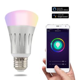 Nieuwe E27 7W WiFi LED-lamp Dimmer Slimme verlichting Kleur veranderende dimbare Wifi Afstandsbediening Gloeilamp Werkt met Alexa7061203