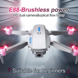 Nouveau drone E88 EVO avec moteur sans balais, double caméra HD, localisation du flux optique, WIFI FPV, mode sans tête RC, quadrirotor pliable, jouets pour enfants, parfait pour le cadeau du nouvel an