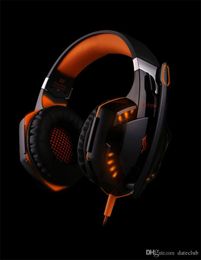 NIEUWE ELKE G2000 Diepe Bas Hoofdtelefoon Stereo Omringd Over-Ear Gaming Headset Hoofdband Oortelefoon met Licht voor PC LOL Game DHL Gratis verzending