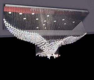 Nieuwe Eagles Design Luxe Moderne Crystal Kroonluchter Verlichting Luster Hall LED-verlichting Cristal Lamp L100 * W50 * H80CM 110V-220V