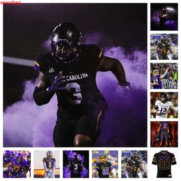 Nouveau maillot de football de Caroline de l'Est 33 Zakye Barker 39 Omar Rogers 64 Grant Copeland 56 D'anta Johnson 15 Alex Flinn 3 Chad Stephens 53 Suirad Ware