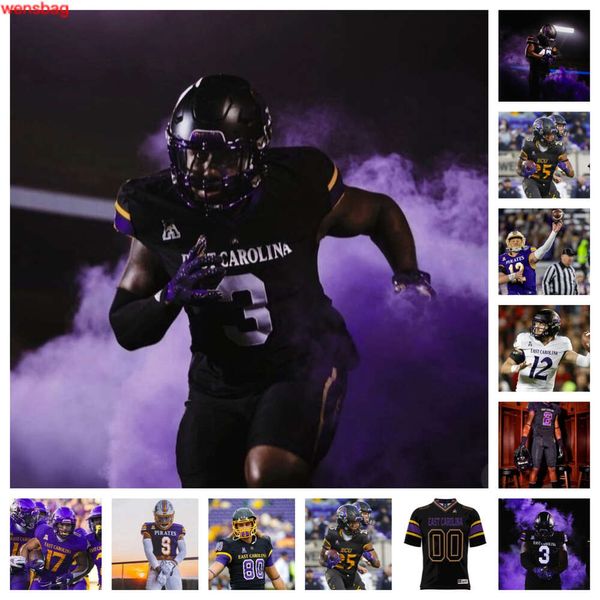 Nouveau maillot de football des Pirates de Caroline de l'Est 88 Jsi Hatfield 85 Antonio Ferguson 45 Kamaurri McKinley 9 Teagan Wilk 17 Devon King 42 Julien Davis