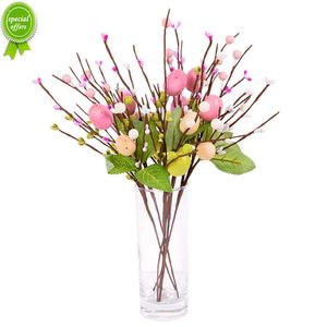 Nouveau Pâques Oeuf Arbre Branche Coloré Peinture Mousse Oeuf Fleur Faux Plante DIY Décoration De Pâques pour La Maison Table Festival Fête Fournitures