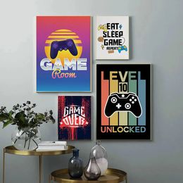 New Eat Sleep Game Repeat Gaming Canvas peinture mur art affiche jeu playstation peinture toile imprimés images pour enfants garçons chambre décor à la maison sans cadre