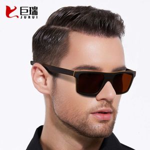 Nouvelles lunettes de soleil ébène pour les lunettes de soleil à la mode pour hommes, verres de sport fabriqués à la main