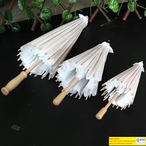 Nouveaux parasols en papier de mariage de mariée à long manche écologique en bambou blanc DHL Fedex