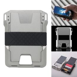 Nieuwe EDC-portemonnee CNC-gemarkeerde aluminium RFID Blokkeringskaarttas Kaart Cases Geldorganisatoren275D