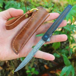 Nieuwe editie 2023 Damascus Blade Knife 7096 Richard Rogers CEO Pocket Knives Rescue Utility EDC Tools