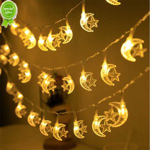 Nuevas luces LED EID Mubarak, colgante colgante de luna y estrella, decoración de Ramadán, 2023 luces de hadas, suministros islámicos para fiestas musulmanas, decoración del hogar EID