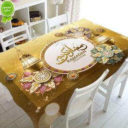 Nouveau Eid Restaurant Décoration Nappe Musulman Ramadan Décoration Tapisserie Islamique Croissant De Lune Rectangulaire Imperméable Nappe