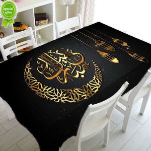 NIEUW EID TABLE Decoratie Tableckloth Ramadan Decoratie Islamitische moslim rechthoekige anti-vlek Dekseltaftafel Doek Feestelijke tafelkleed