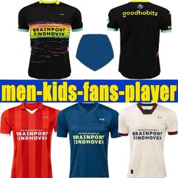 NIEUW EINDHOVEN weg voetbaltruien 24 25 Kids Men Kits 2024 2025 Hazard Fabio Silva Home Men Kinderen Kinderen It voetbal Shirts Kinderen Set Top volwassen kits Xavi 10 thuis weg