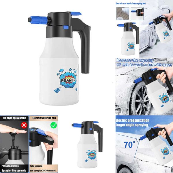 Nouveau Pulvérisateur électrique, nettoyeur de mousse de pulvérisation haute pression 1,5 l, mousseur de lavage de voiture