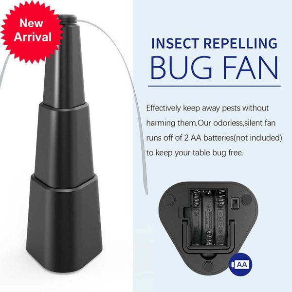 Nuevo ventilador eléctrico portátil Mini para repelente de moscas para uso en mesa de interior y exterior hoja holográfica repelente de moscas ventilador estirable portátil