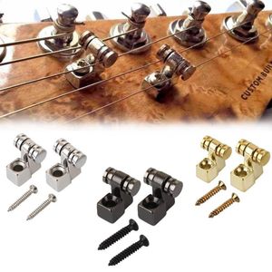 Nueva guitarra eléctrica, árboles de cuerda de rodillos cromados con retenedor de cuerdas de tornillo, guía de árbol de montaje, accesorios de instrumentos de cuerda