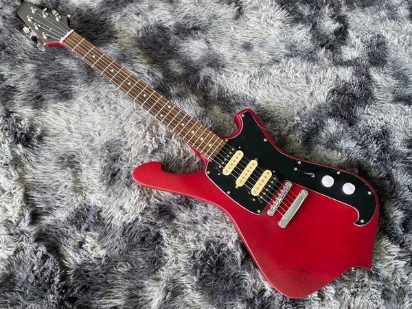 Nouvelle guitare électrique mat vin rouge couleur acajou corps et cou matériel chromé