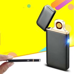 Nouveaux briquets à cigarette électronique rechargeable en métal personnalisé plus léger avec boîte à cadeaux