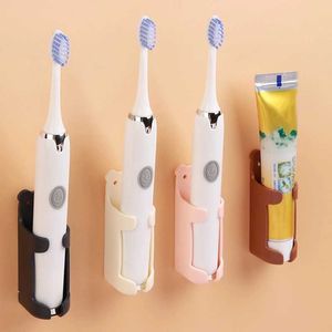 Nuevo soporte de cepillo de dientes eléctrico sin traque de dientes organizador de soporte de cepillo de dientes con soporte de pasta de dientes montado en la pared suministro de baño