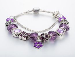 Nouveau bracelet de perles élégant pendentif trèfle à quatre feuilles pour bijoux bricolage charme pendentif en perles dames bracelet cadeau avec boîte d'origine 4639868