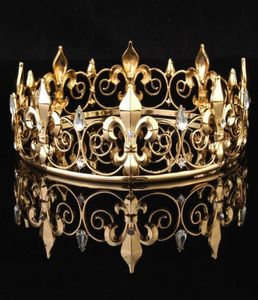 Nieuwe Elegante Men039s Keizerlijke Middeleeuwse Fleur De Lis King Crown Prom Accessoires 2 kleuren Voor Uw Keuze C181120015456688