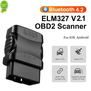 Nuevo ELM327 V2.1 Lector de código de falla del motor del automóvil Obd2 Escáner Bluetooth Lector Herramienta de escáner de diagnóstico OBD2 para IOS / Android