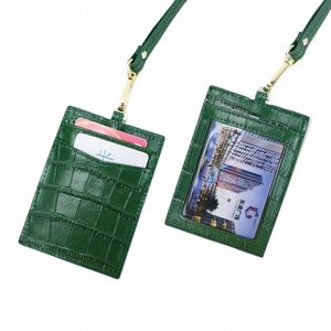 Nouveau support de carte de longe en cuir en cuir en cuir en relief pour les hommes porte-carte d'identité en cuir lettres mogramed x2G8 #
