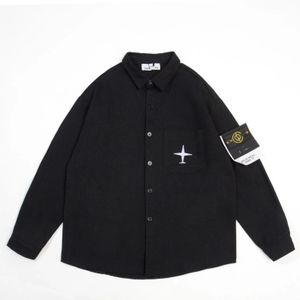 Nouvelle boussole brodée croix micro étiquette veste chemise veste en jean unisexe