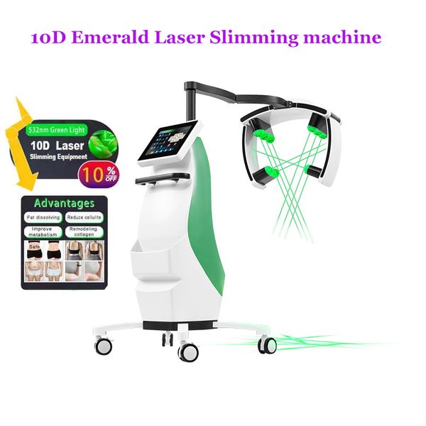 Nouveau Laser émeraude réduisant la graisse minceur Machine 10d Diode Lipo Laser corps minceur Machine