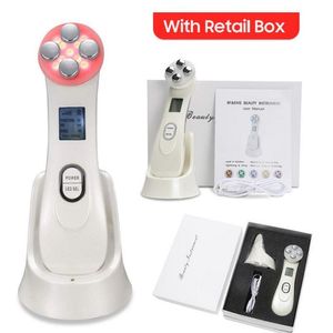 Nieuwe EMS RF huidapparaat LED schoonheid instrument ultrasone gezicht massager anti-aging LCD