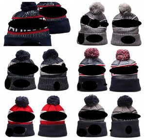 New England''patriots''bobble Hoeden Baseball Ball Caps 2023-24 Modeontwerper Emmer Hoed Grof Gebreide Faux Pom Beanie'' Kerstmuts