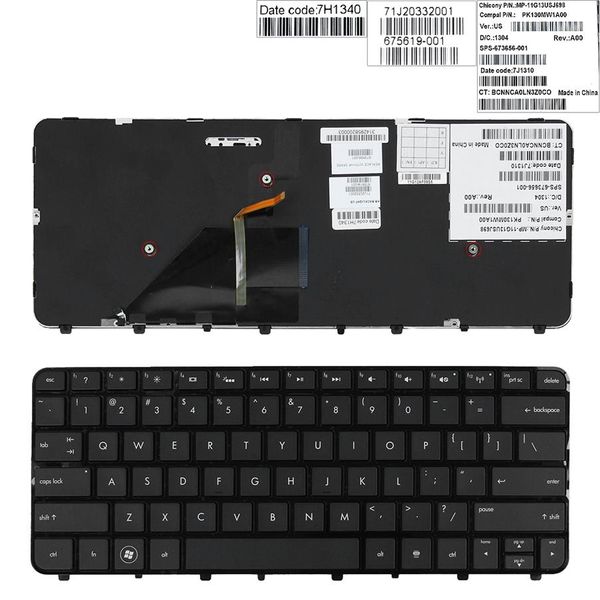 Nouveau clavier d'ordinateur portable anglais pour HP Folio 13 13-1000 13-2000 clavier cadre brillant US rétro-éclairé 673656-001 réparation d'ordinateur portable US Keyboard229C