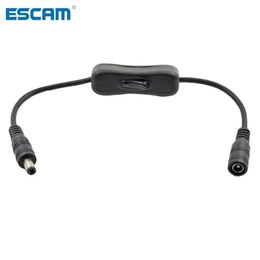 nuevo cable de conexión de alimentación de 12 V de ESCAM con interruptor de interruptor negro DC Extensión Cordfor Cable de extensión del interruptor de CC