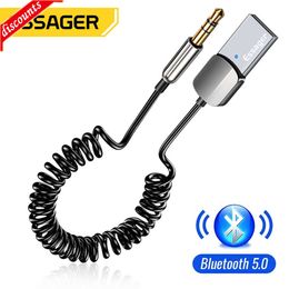 Nouveau Essager Aux Bluetooth Adaptateur Audio Câble Pour Voitures USB Bluetooth 3.5mm Jacks Récepteur Émetteur Musique Haut-parleurs Dongle Mains Libres